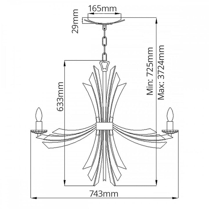 Hinkley QN-VIDA6 Vida 6 Light Chandelier Burnished Gold