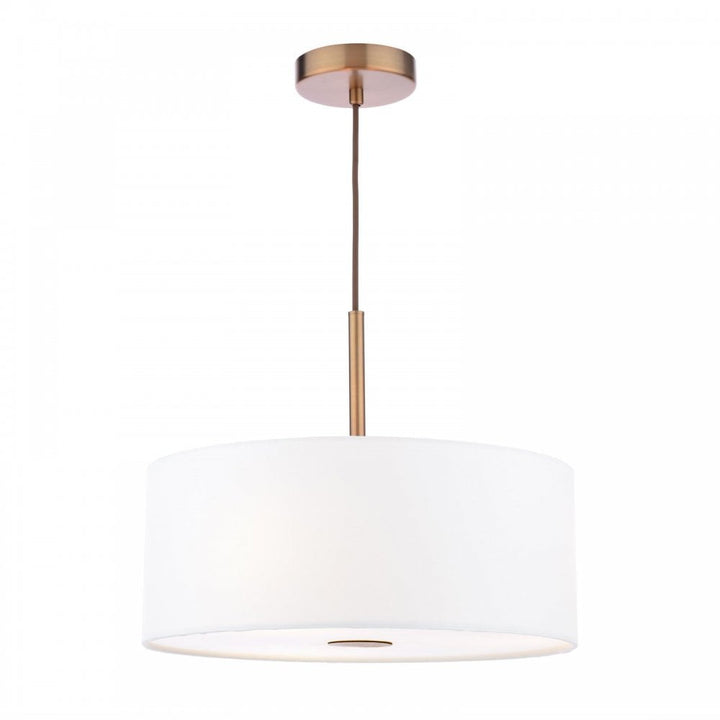 Dar ISL1063 Isla 3 Light Pendant Antique Bronze and Ivory Shade 40cm