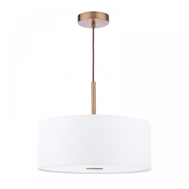 Dar ISL1063 Isla 3 Light Pendant Antique Bronze and Ivory Shade 40cm
