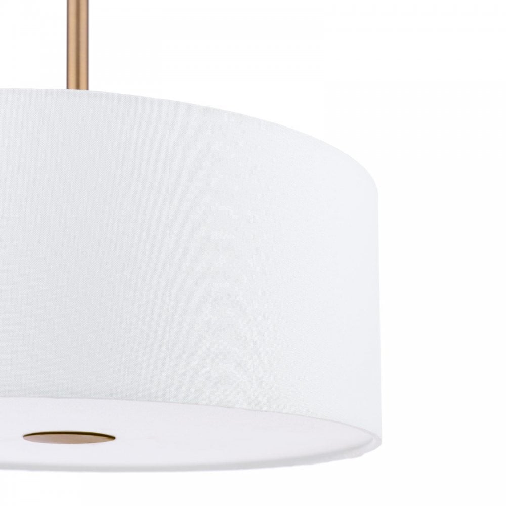 Dar ISL1063 Isla 3 Light Pendant Antique Bronze and Ivory Shade 40cm