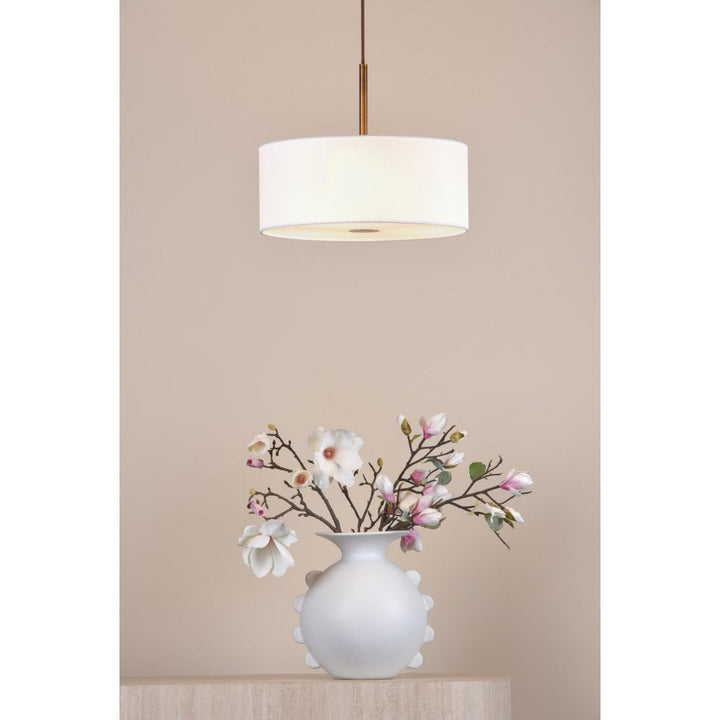 Dar ISL1063 Isla 3 Light Pendant Antique Bronze and Ivory Shade 40cm