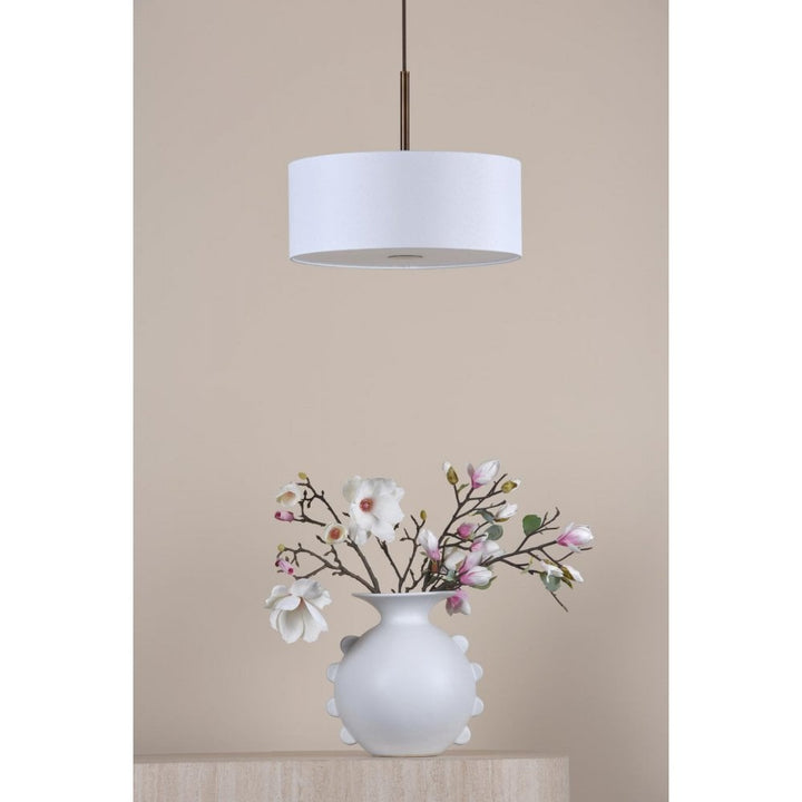Dar ISL1063 Isla 3 Light Pendant Antique Bronze and Ivory Shade 40cm
