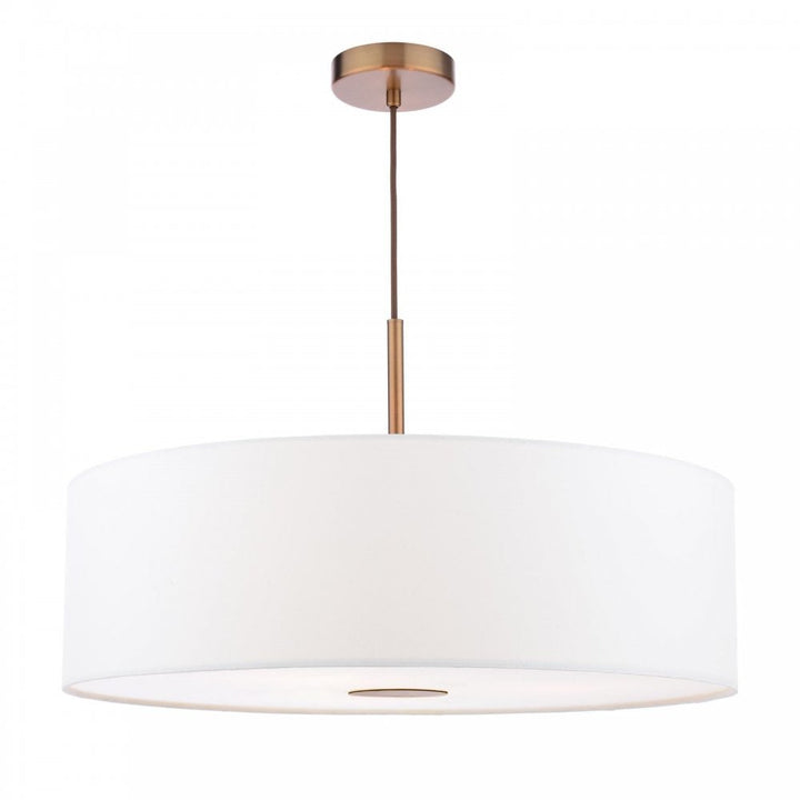 Dar ISL1763 Isla 3 Light Pendant Antique Bronze and Ivory Shade 60cm