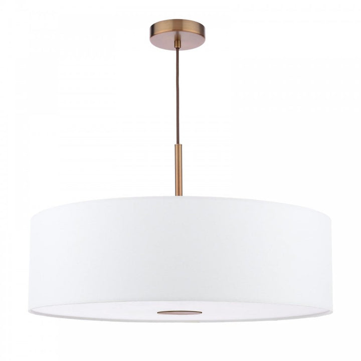 Dar ISL1763 Isla 3 Light Pendant Antique Bronze and Ivory Shade 60cm