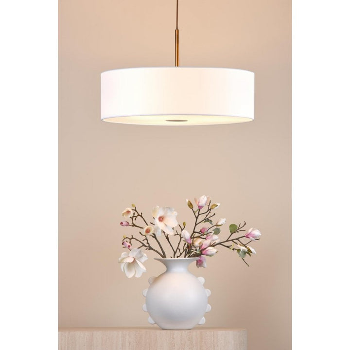 Dar ISL1763 Isla 3 Light Pendant Antique Bronze and Ivory Shade 60cm