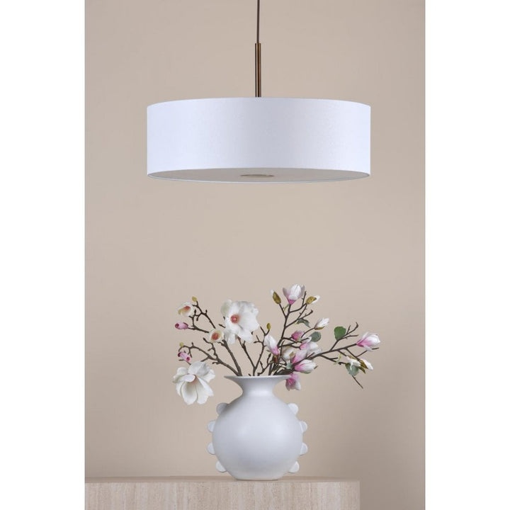 Dar ISL1763 Isla 3 Light Pendant Antique Bronze and Ivory Shade 60cm