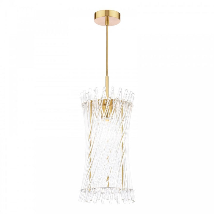 Dar LOI0135 Loire Pendant Natural Brass and Glass