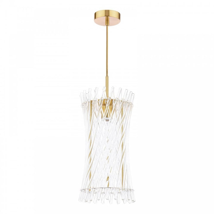 Dar LOI0135 Loire Pendant Natural Brass and Glass