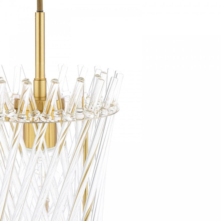 Dar LOI0135 Loire Pendant Natural Brass and Glass