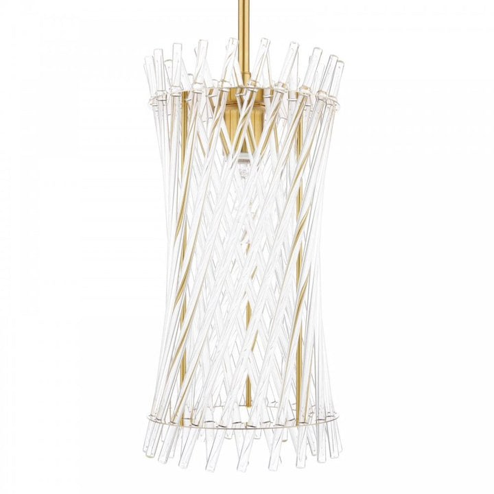 Dar LOI0135 Loire Pendant Natural Brass and Glass