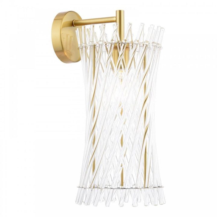 Dar LOI0735 Loire Wall Light Natural Brass and Glass