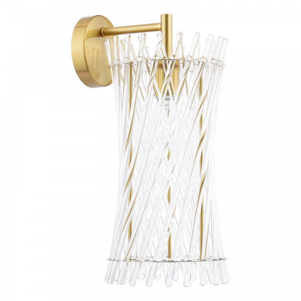 Dar LOI0735 Loire Wall Light Natural Brass and Glass