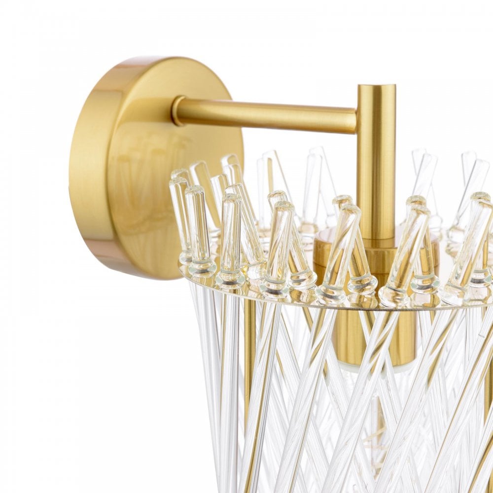 Dar LOI0735 Loire Wall Light Natural Brass and Glass