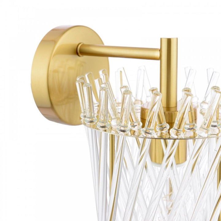 Dar LOI0735 Loire Wall Light Natural Brass and Glass