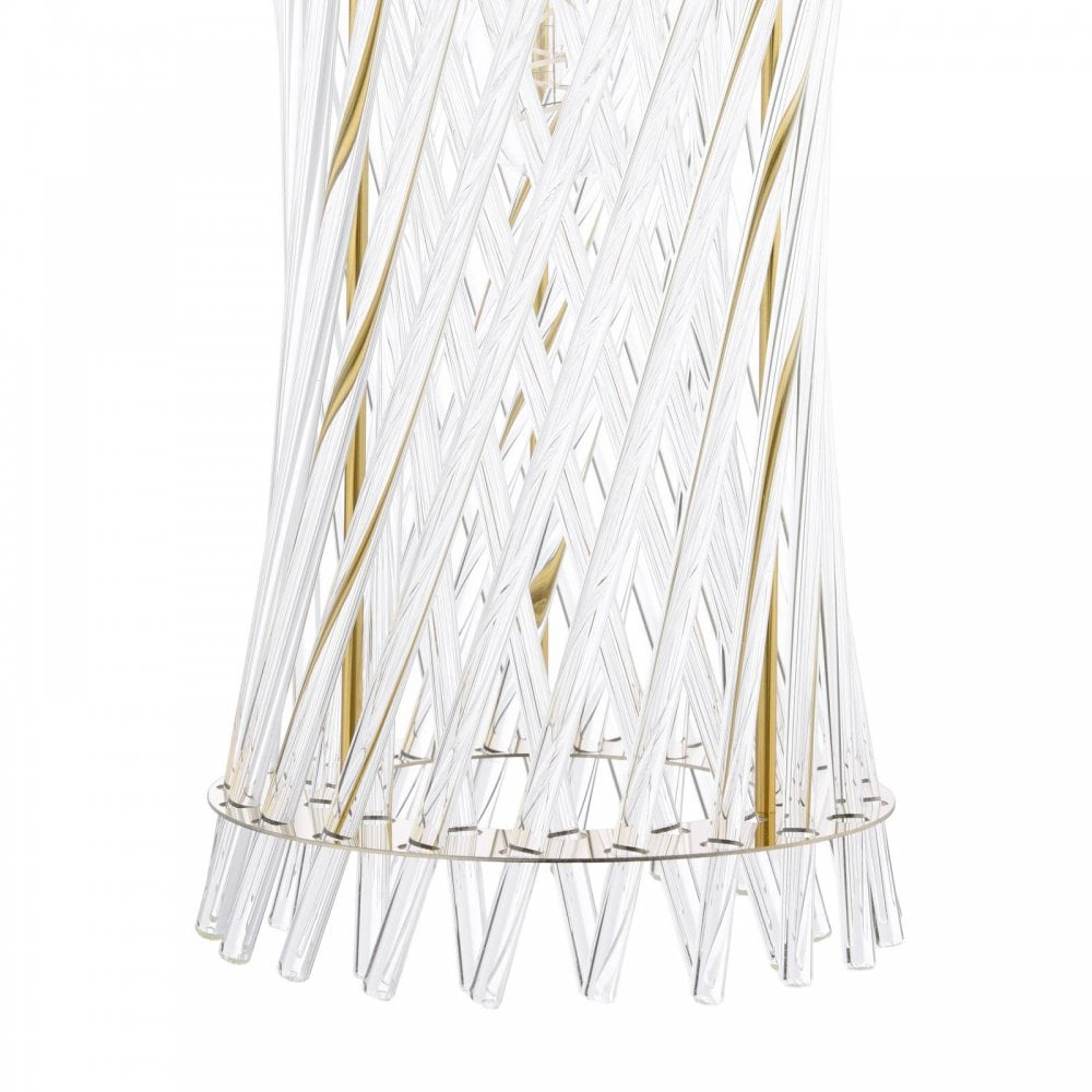 Dar LOI0735 Loire Wall Light Natural Brass and Glass