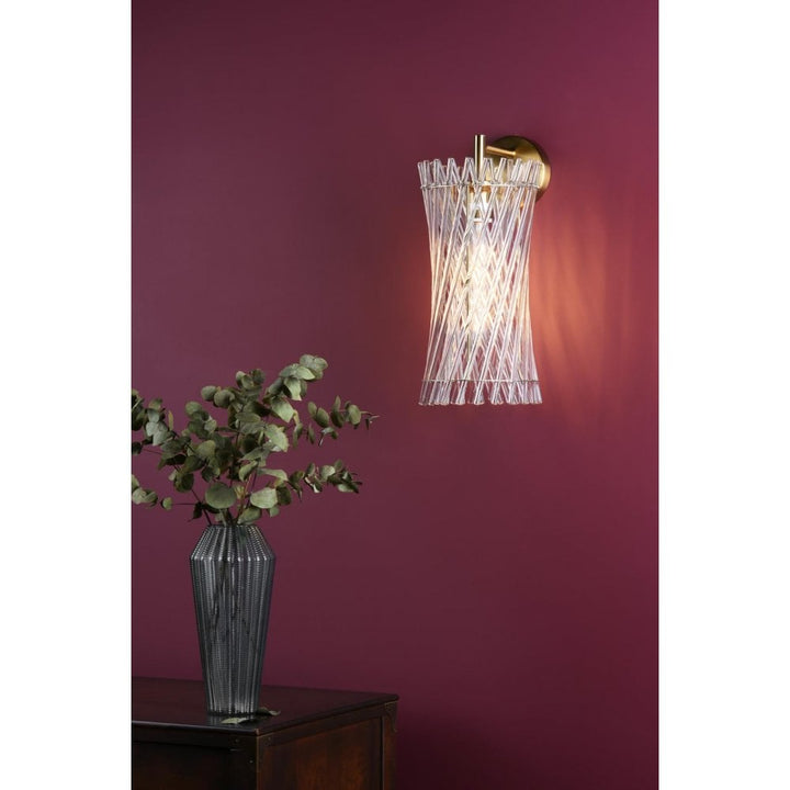 Dar LOI0735 Loire Wall Light Natural Brass and Glass