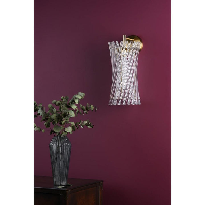 Dar LOI0735 Loire Wall Light Natural Brass and Glass