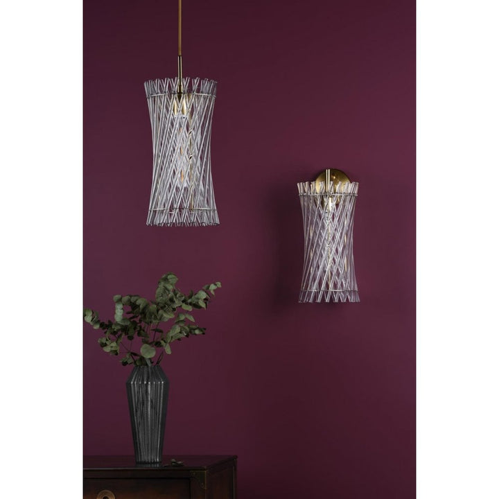 Dar LOI0735 Loire Wall Light Natural Brass and Glass