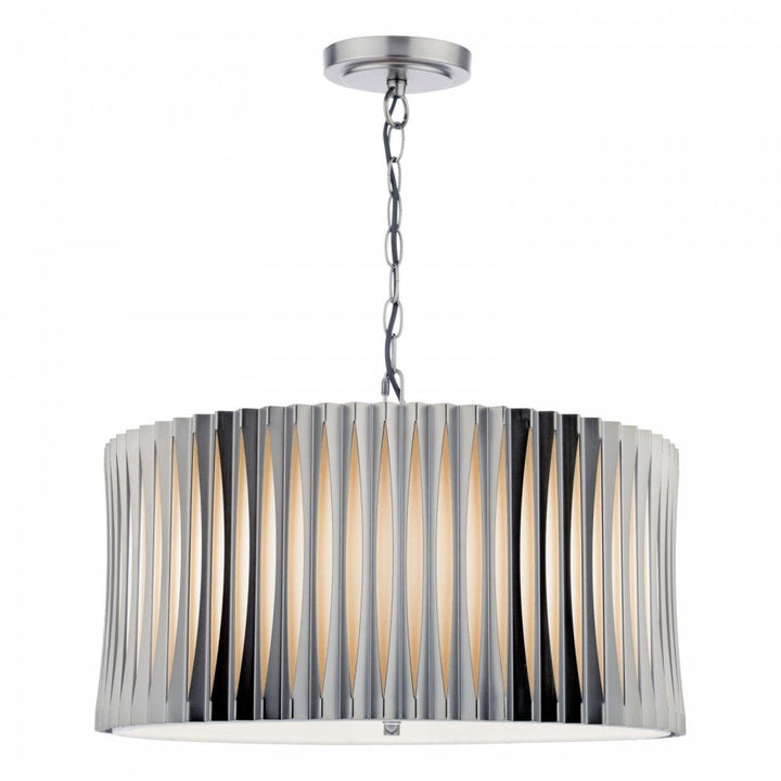 Dar NET0363 Netra 3 Light Pendant Satin Bronze and Ivory