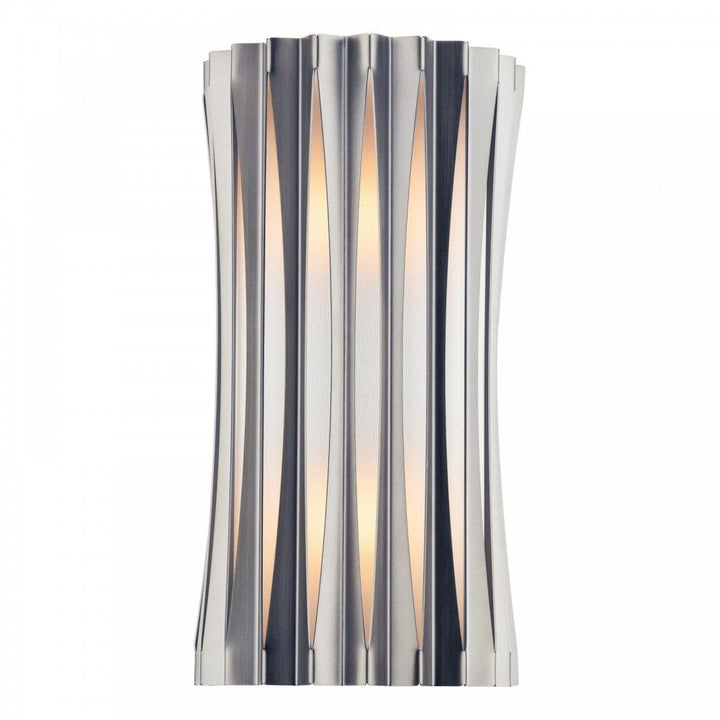 Dar NET0963 Netra 2 Light Wall Light Satin Bronze and Ivory