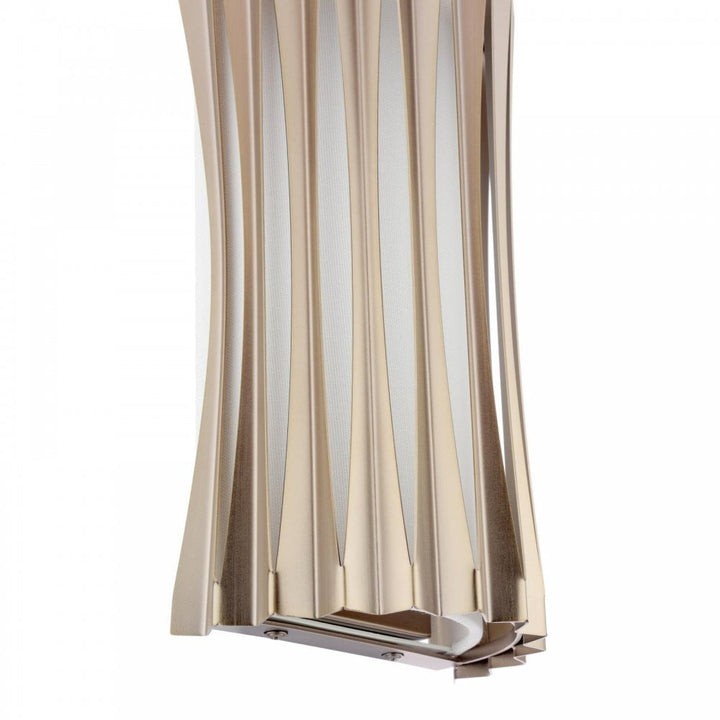 Dar NET0963 Netra 2 Light Wall Light Satin Bronze and Ivory