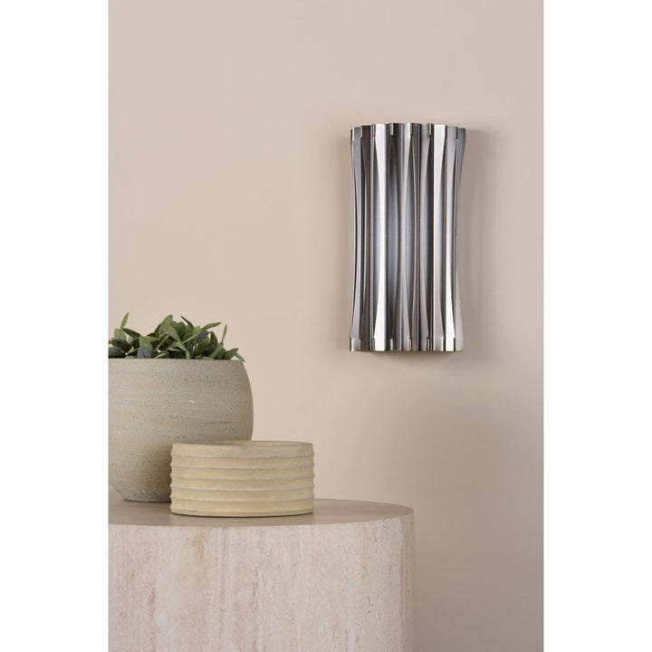 Dar NET0963 Netra 2 Light Wall Light Satin Bronze and Ivory