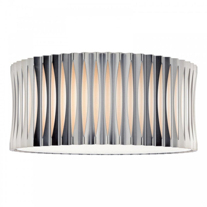 Dar NET5363 Netra 3 Light Flush Satin Bronze and Ivory