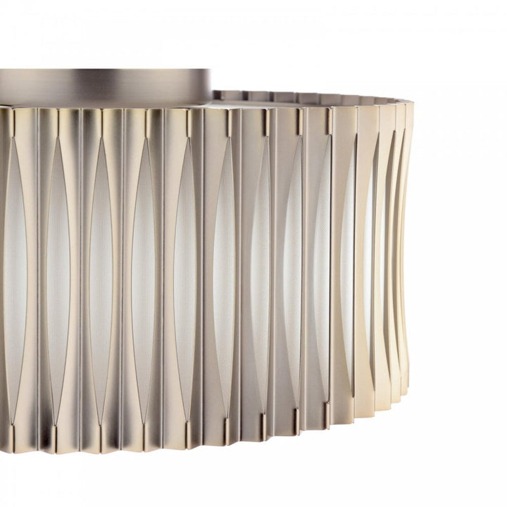 Dar NET5363 Netra 3 Light Flush Satin Bronze and Ivory