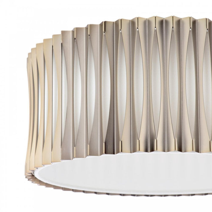 Dar NET5363 Netra 3 Light Flush Satin Bronze and Ivory