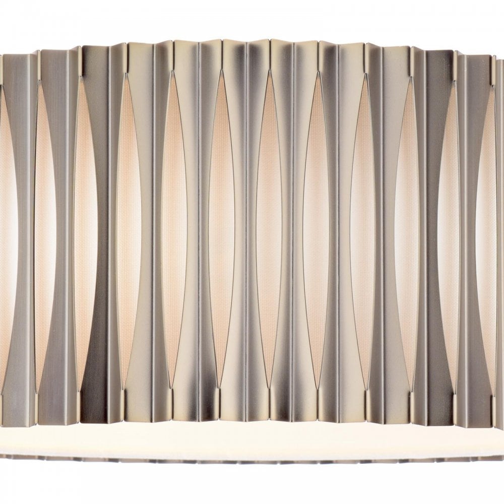 Dar NET5363 Netra 3 Light Flush Satin Bronze and Ivory