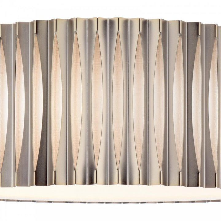 Dar NET5363 Netra 3 Light Flush Satin Bronze and Ivory