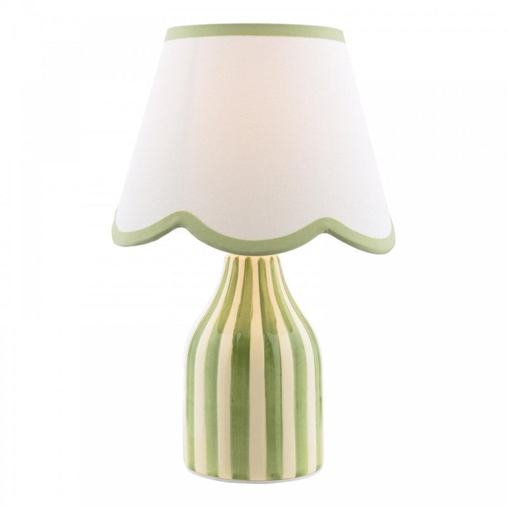 Dar Wisebuys AIM4124 Aimee Twin Pack Table Lamp Green Ceramic With Shade