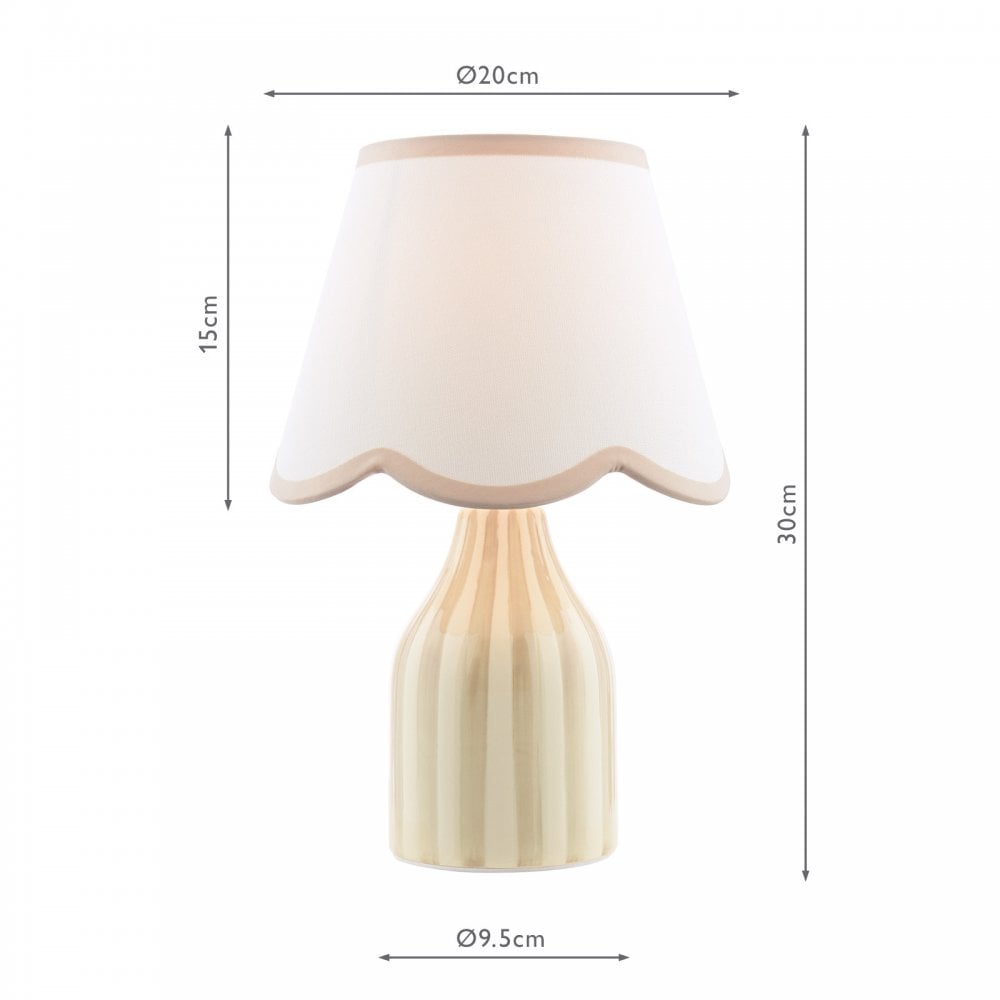 Dar Wisebuys AIM4129 Aimee Twin Pack Table Lamp Taupe Ceramic With Shade