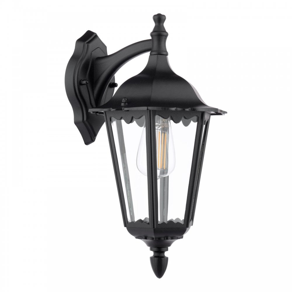 Dar Wisebuys EDD1522 Eddard Outdoor Wall Light Matt Black and Glass IP44