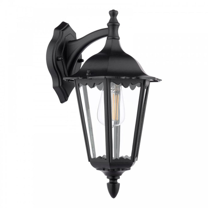Dar Wisebuys EDD1522 Eddard Outdoor Wall Light Matt Black and Glass IP44