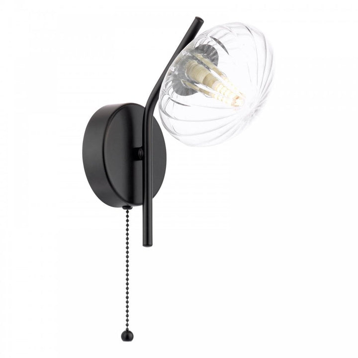 Dar Wisebuys EDE0722 Ede Wall Light Matt Black and Glass