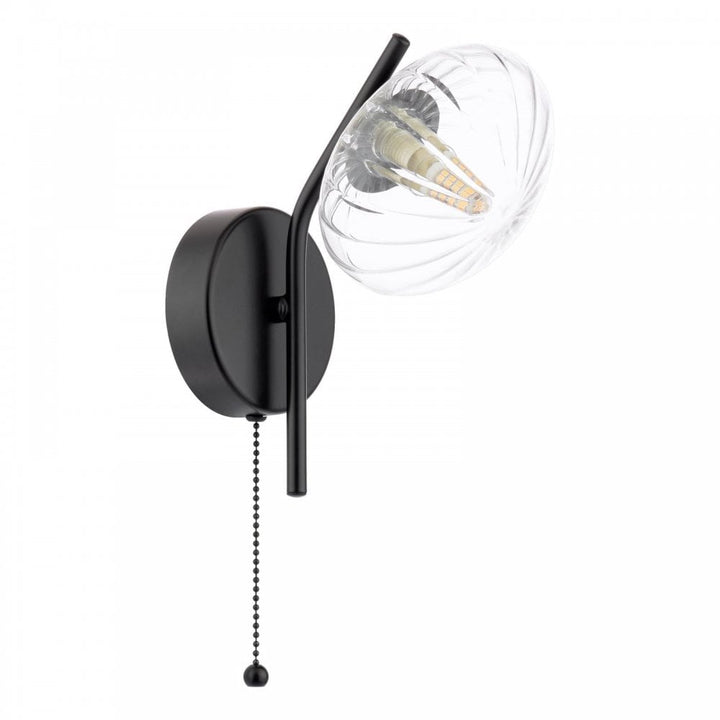 Dar Wisebuys EDE0722 Ede Wall Light Matt Black and Glass