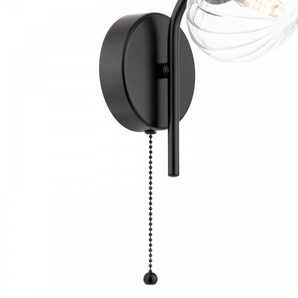 Dar Wisebuys EDE0722 Ede Wall Light Matt Black and Glass