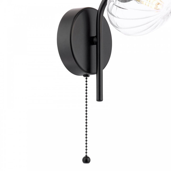 Dar Wisebuys EDE0722 Ede Wall Light Matt Black and Glass