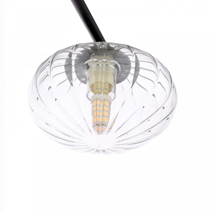 Dar Wisebuys EDE6422 Ede 6 Light Semi-Flush Matt Black and Glass