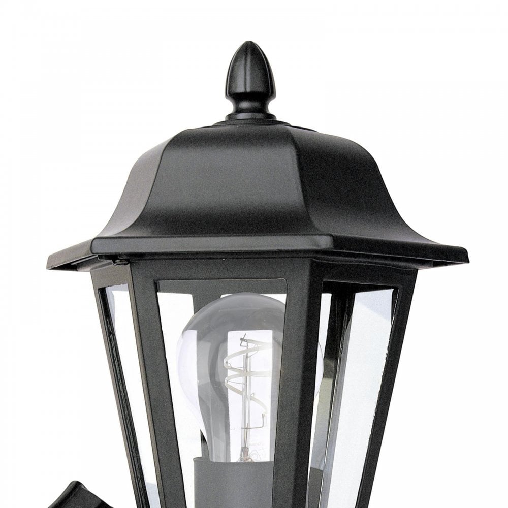 Dar Wisebuys LEW1622 Lewis Outdoor Wall Light Matt Black and Glass IP44