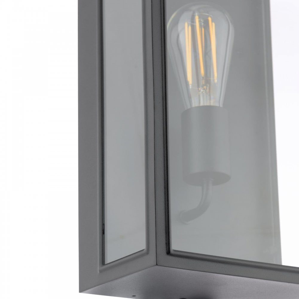 Dar Wisebuys MAZ5222 Mazin Outdoor Wall Light Matt Black and Glass IP44