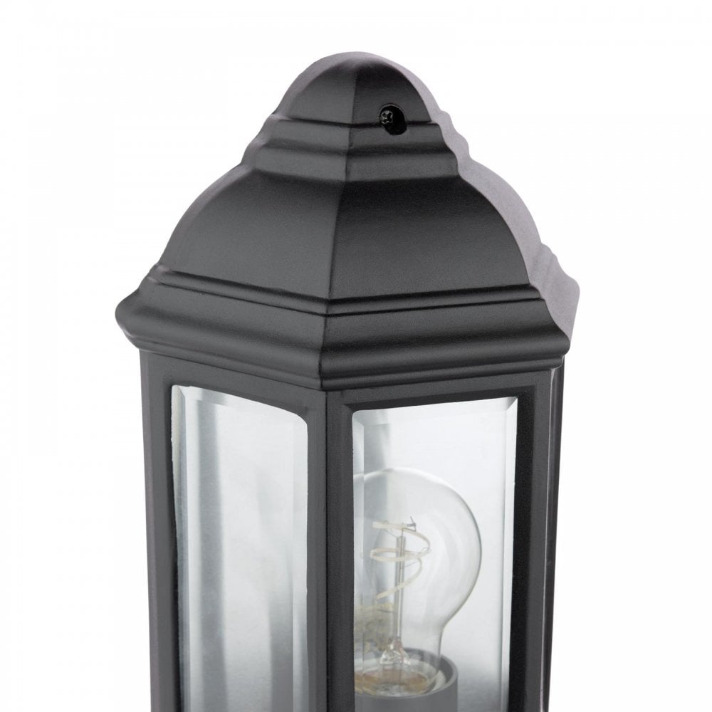 Dar Wisebuys NEL2122 Nelson Outdoor Wall Light Matt Black and Glass IP44