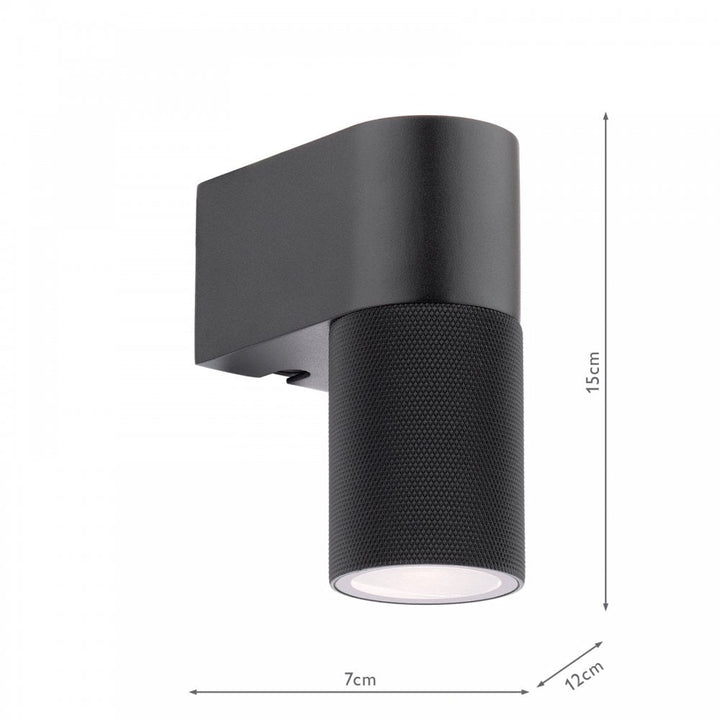 Dar Wisebuys OBI0722 Obi Outdoor Wall Light Matt Black IP54