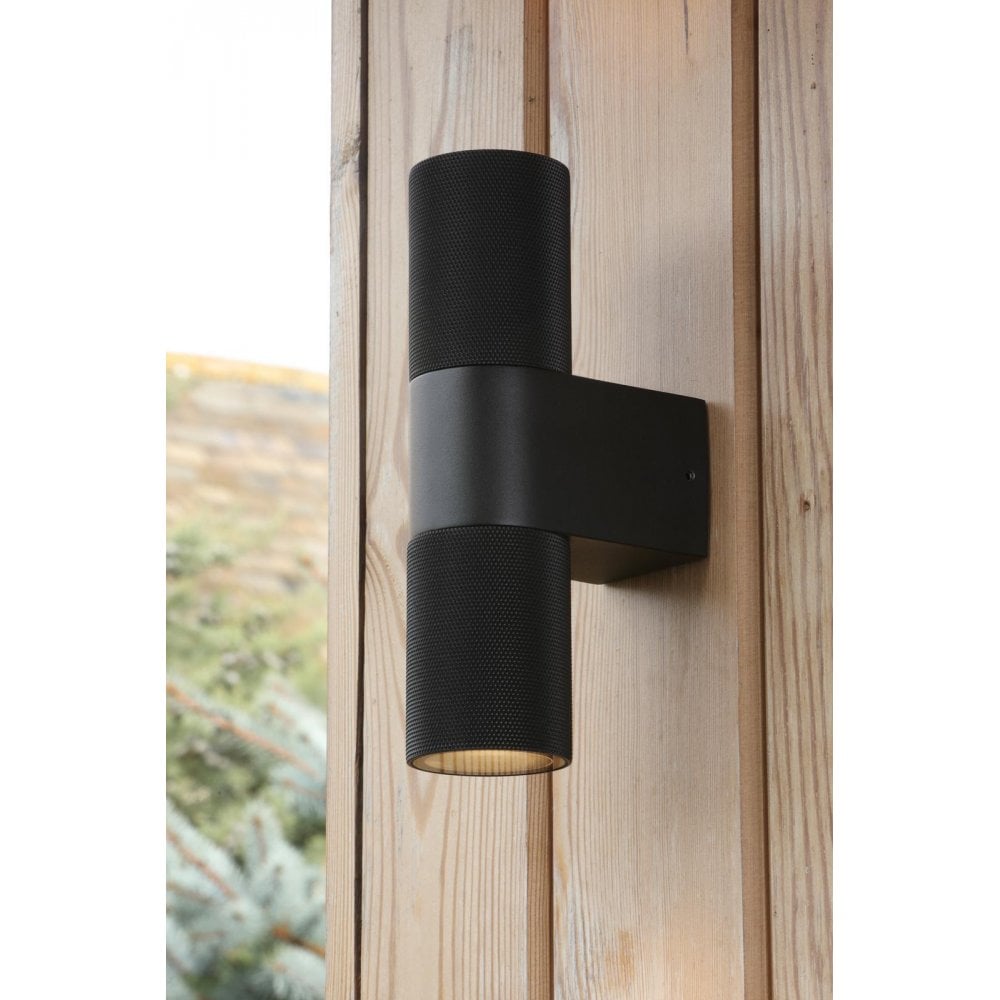 Dar Wisebuys OBI3222 Obi 2 Light Outdoor Wall Light Matt Black IP54