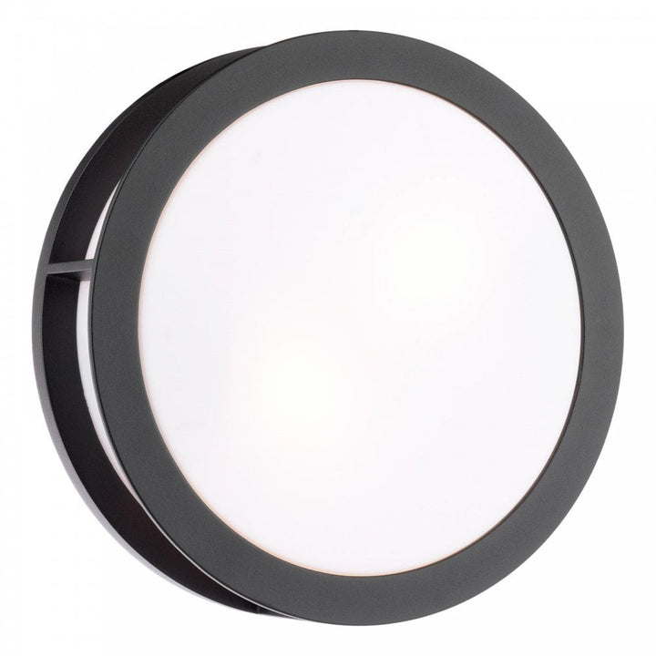 Dar Wisebuys RAT5022 Ratana Outdoor Wall Light Matt Black and Opal IP44