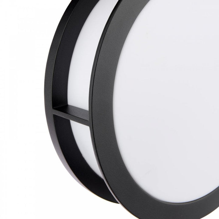 Dar Wisebuys RAT5022 Ratana Outdoor Wall Light Matt Black and Opal IP44