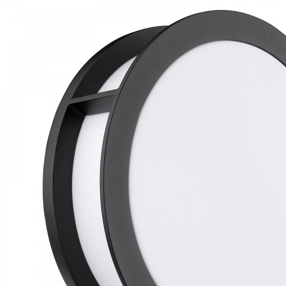 Dar Wisebuys RAT5022 Ratana Outdoor Wall Light Matt Black and Opal IP44