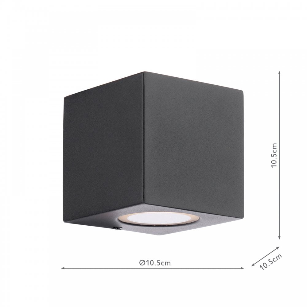 Dar Wisebuys TIV3222 Tiva Outdoor Wall Light Matt Black IP54
