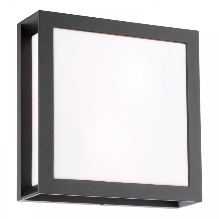 Dar Wisebuys VAY5022 Vayu 2 Light Outdoor Wall Light Matt Black and Opal IP44